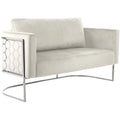 Cream Velvet Upholstered Loveseat I10003