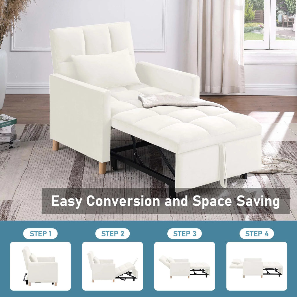 Gray Convertible Sleeper Chair Bed F73580