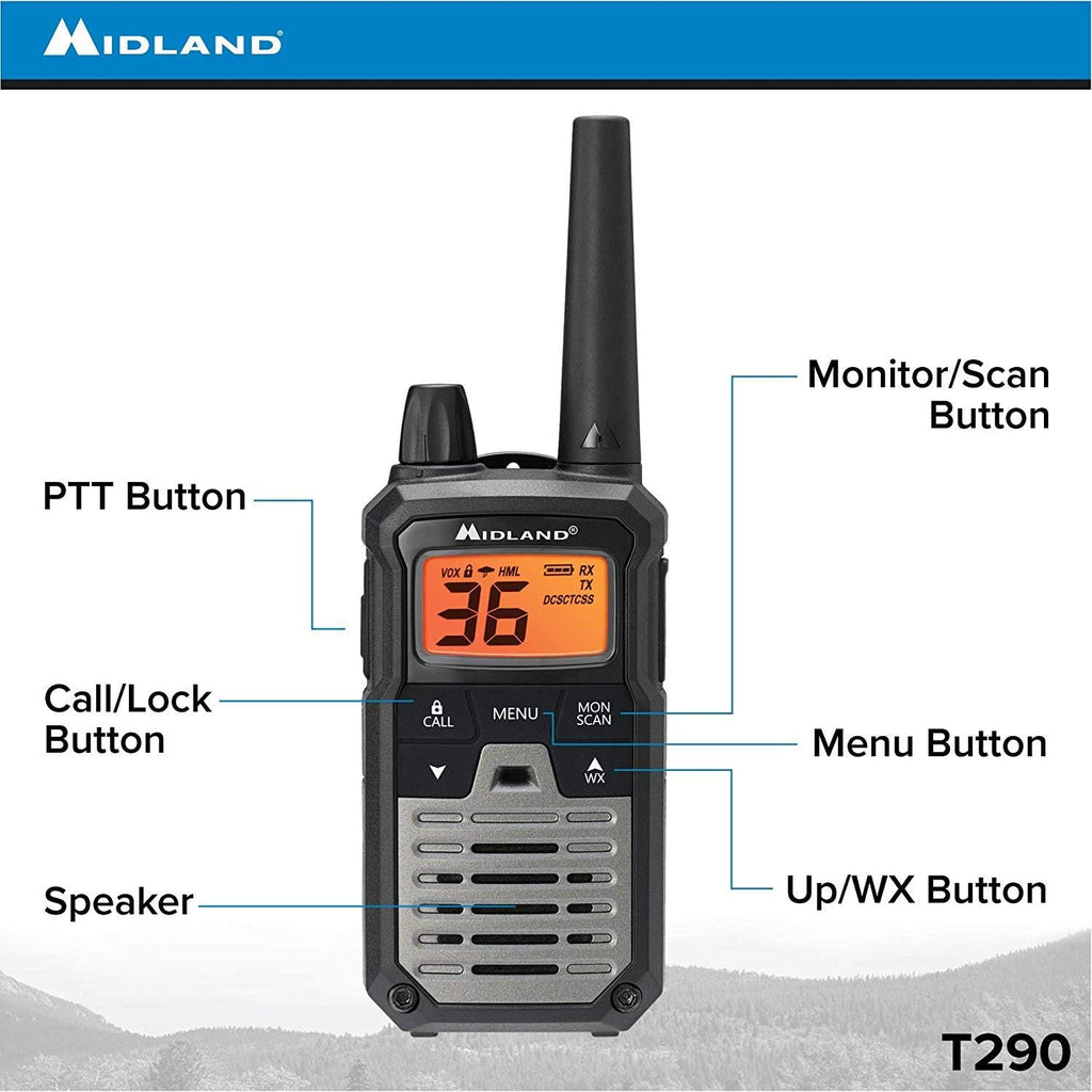 Black/Silver 4 Radios GMRS Two Way Radio Walkie Talkie H53323