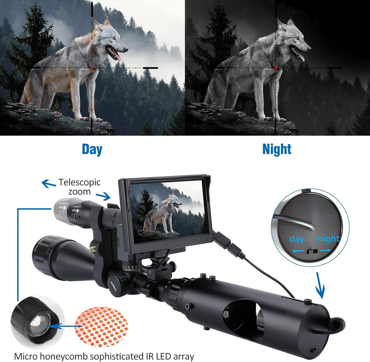 Digital Night Vision Scope with 5" Screen M2025