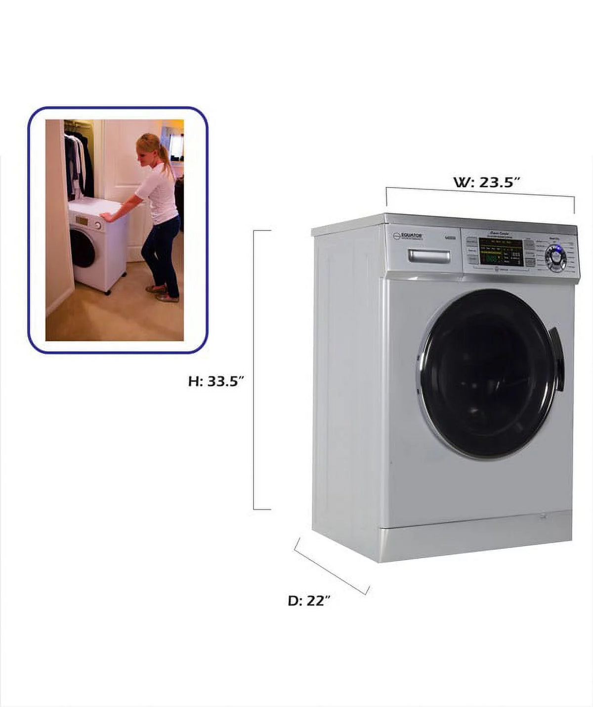 24 Inch Silver Washer Dryer Combo P66399