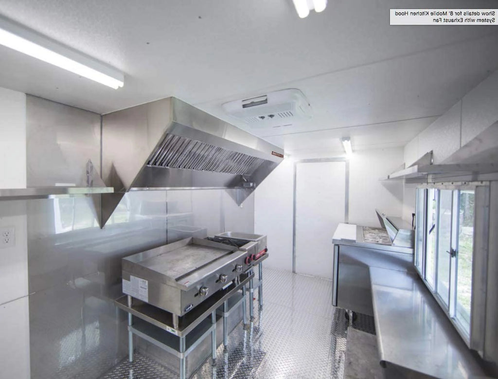 Food Truck Low Profile Exhaust Hood System with Fan and Duct Q430605
