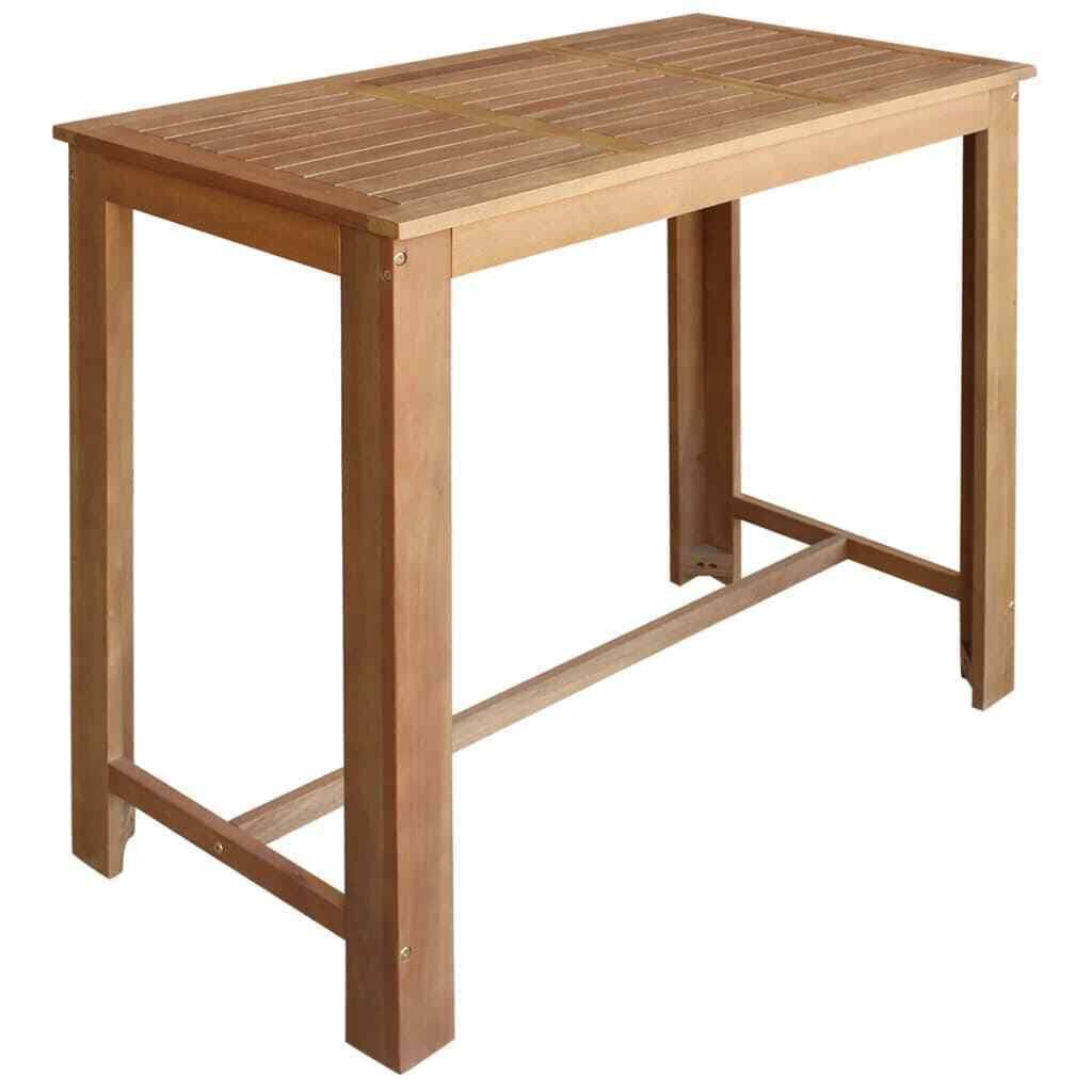 5 Pieces Solid Acacia Wood Bar Table and Chair Set T46848