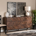 Walnut Brown Wood 6-Drawer Dresser K22234
