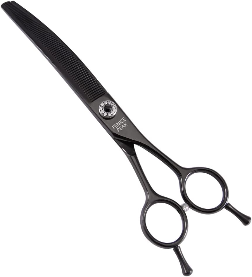 Professional Dog Grooming Scissors 7.0'' 440C Steel Thinning Scissors Black J238