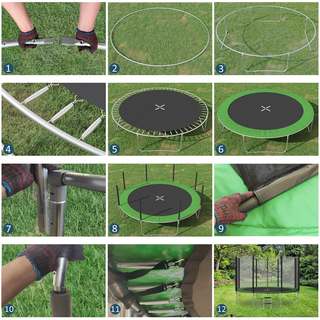 12FT Trampoline with Enclosure Net I116