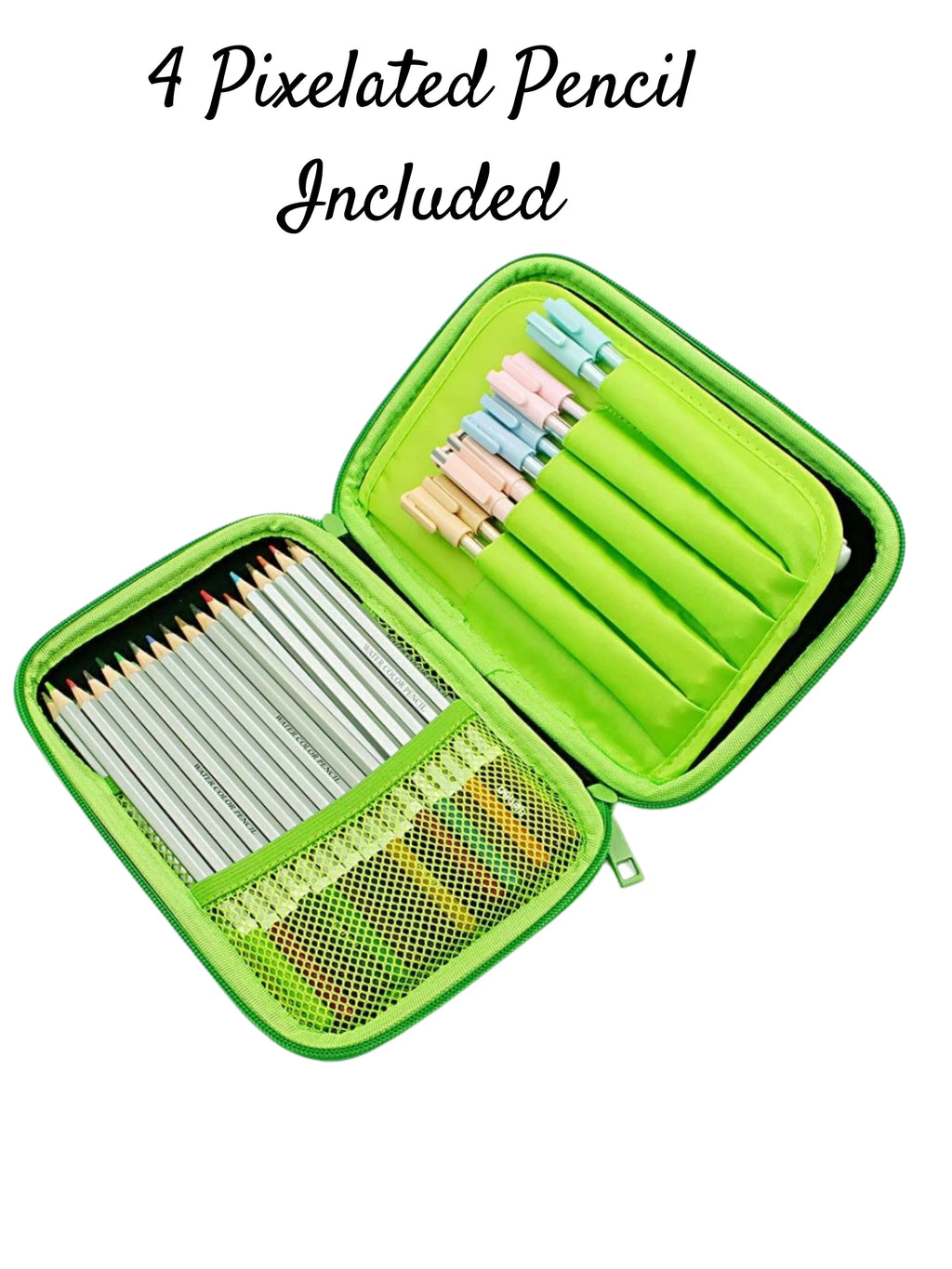 Pencil Case, 4 Pencils, Drawstring Backpack, Eraser, 50 Stickers and Water Bottle P18634