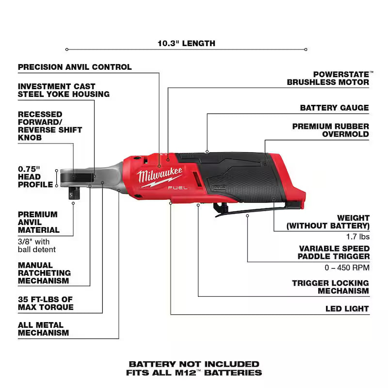 12-Volt Lithium-Ion Brushless Cordless 3/8 in. Ratchet Q49676