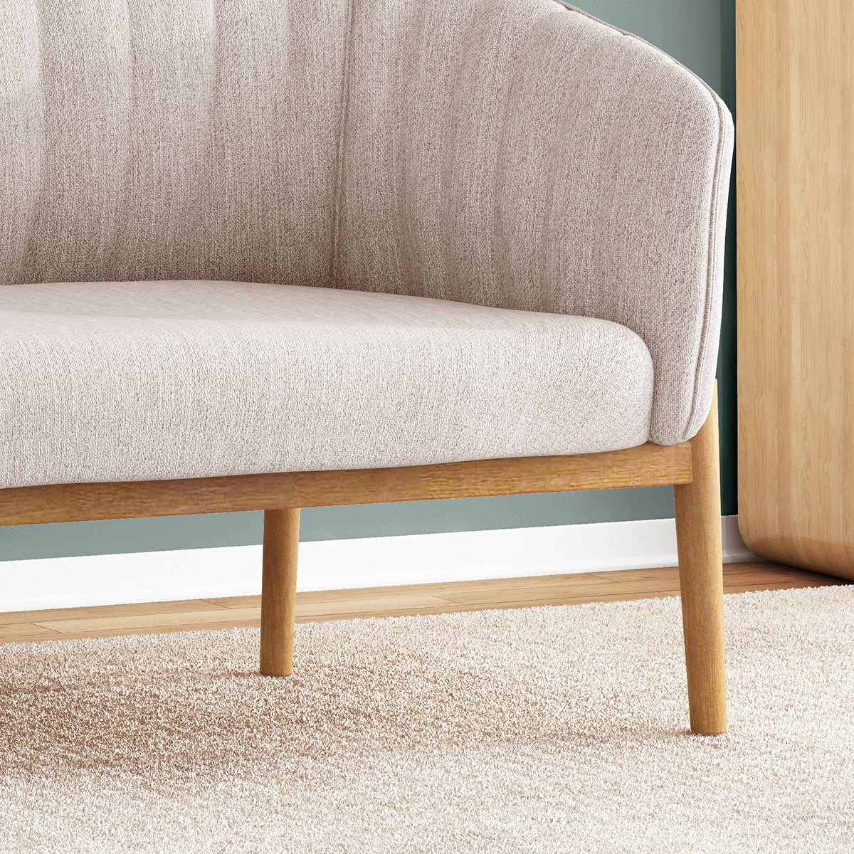 Teal Fabric Loveseat E233