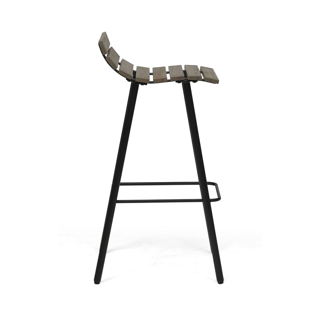 Set of 2 Wooden Barstool Dark Brown Y599838