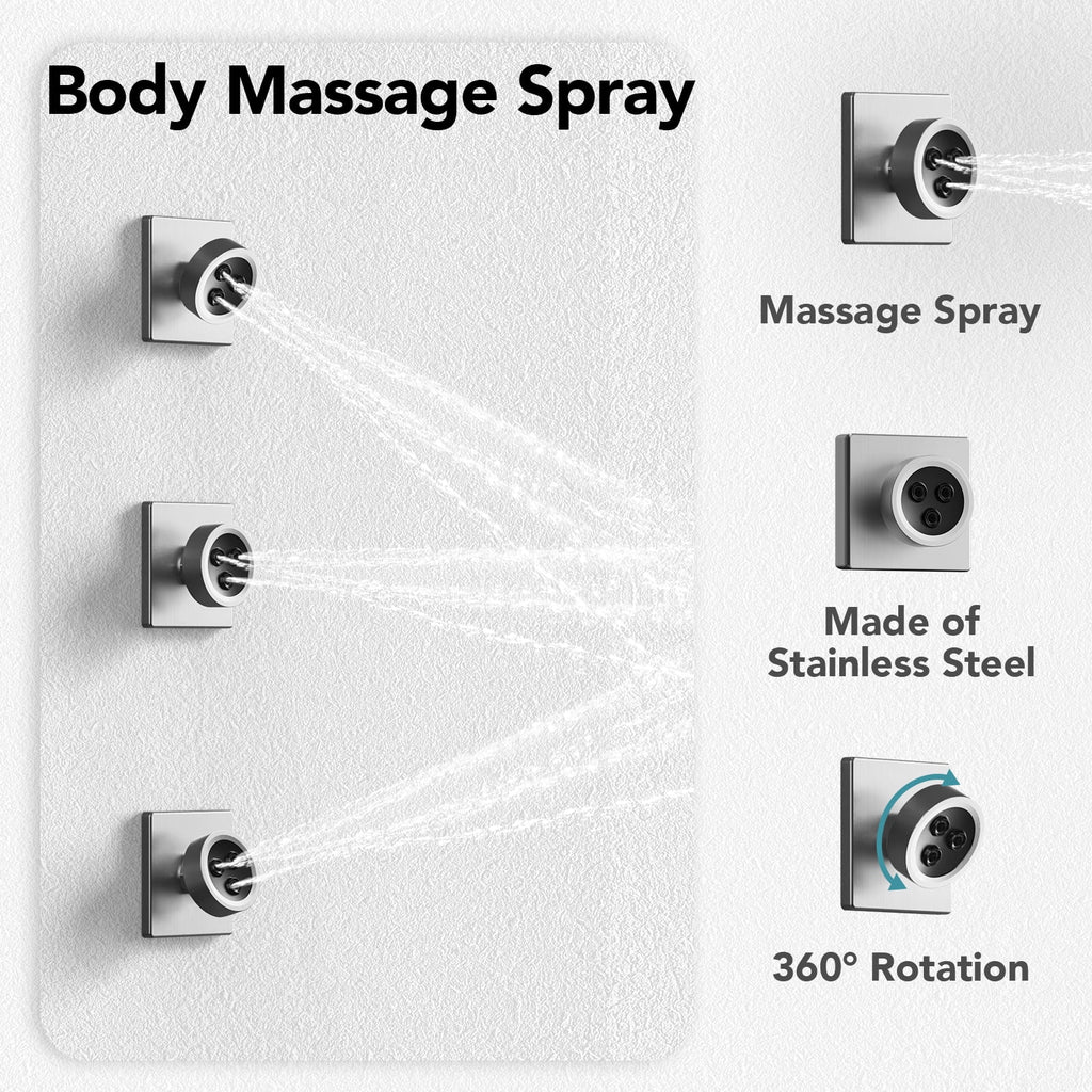 Brushed Nickel Thermostatic Shower Faucet Set E6859