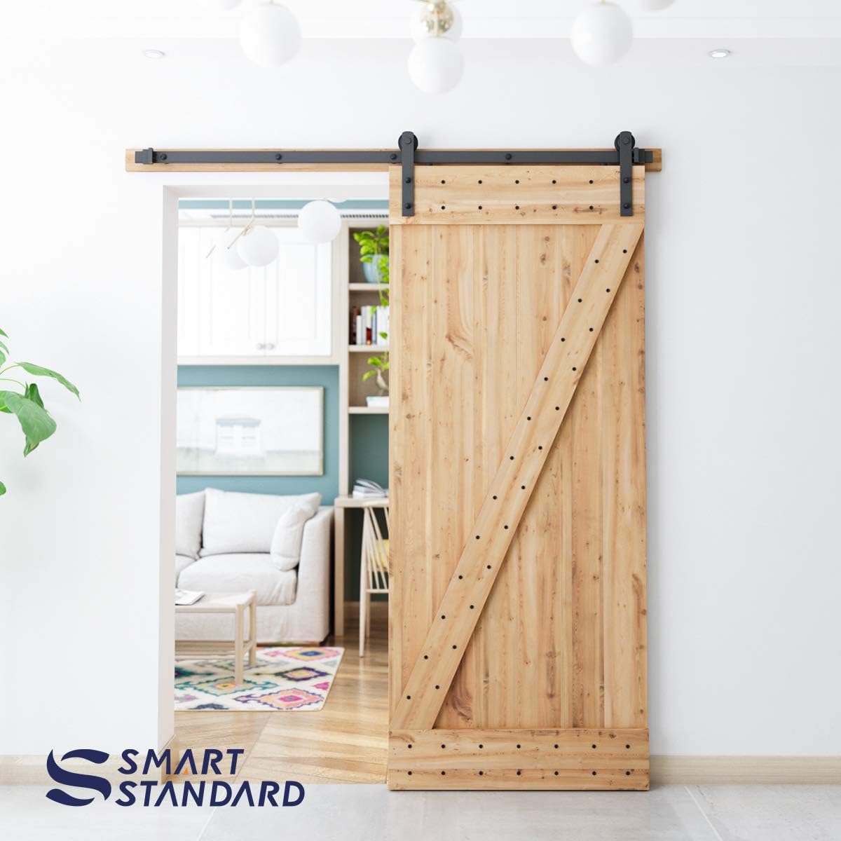 6ft Heavy Duty Sliding Barn Door Hardware Kit for 36" Wide Door Panel H6548