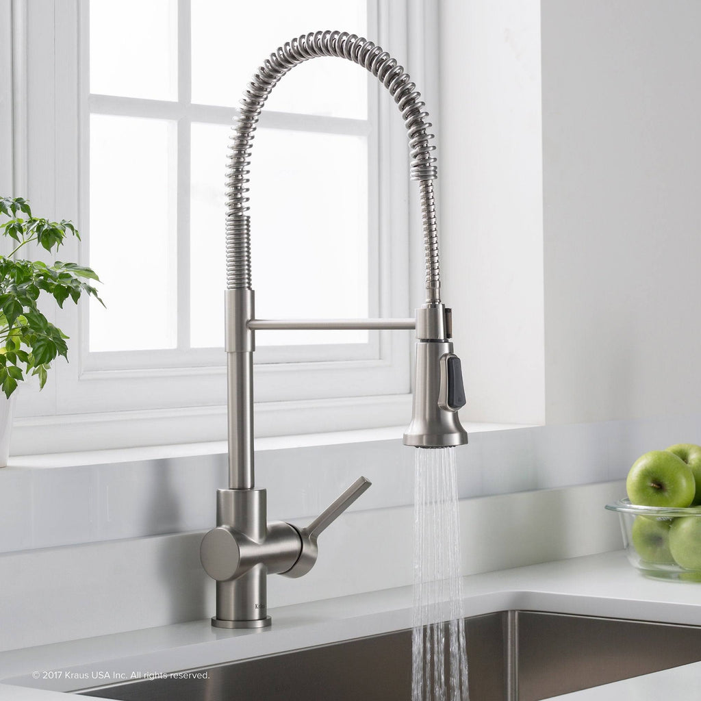 Brushed Gold & Matte Black Commercial Kitchen Faucet with Dual Function Sprayhead O4272