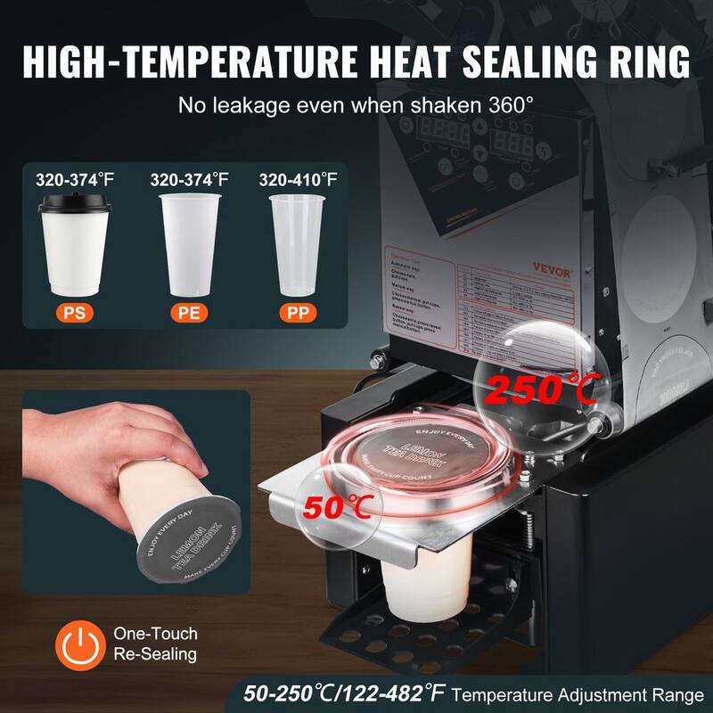 Automatic Cup Sealing Machine with LCD Panel, Black F579361
