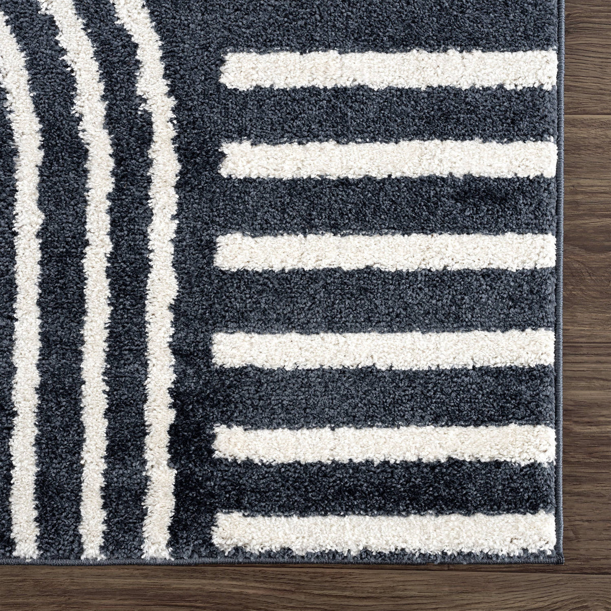 8 x 10 Cream Charcoal Area Rug W3642