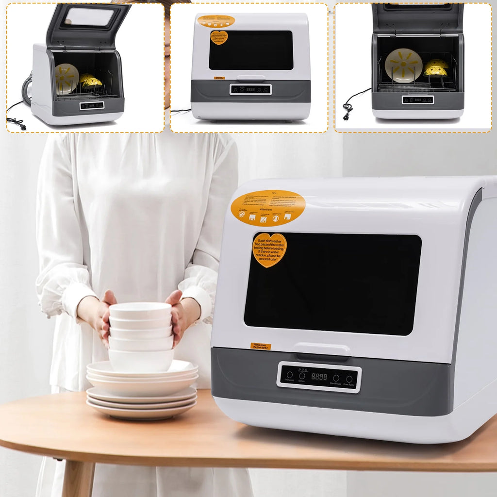 8L Portable Countertop Dishwasher 1200W 3 Washing Programs O502616