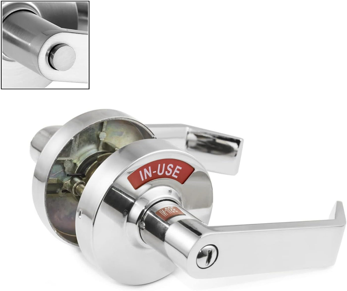 Privacy Indicator Lock with Keys, Satin Chrome T28208