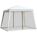 10' x 10' Folding Slant Leg Screened Canopy Tent with Mesh Sidewalls W4843