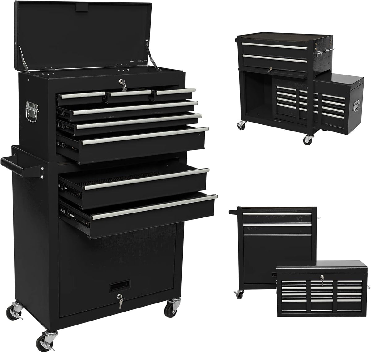 8 Drawer Rolling Metal Tool Chest with Wheels R972462