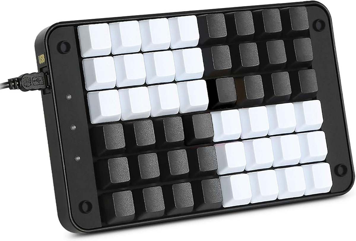 One Handed Programmable Mechanical Keyboard with Gateron Red Switch, 48 Programmable Keys, 8 Macro Keys, PBT Keycaps J14663