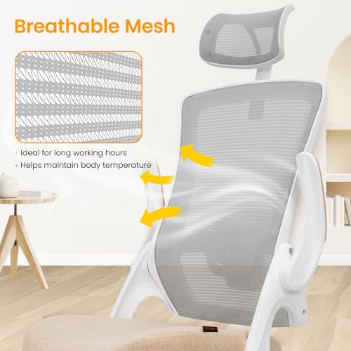 Black Ergonomic Mesh Office Chair with Lumbar Support U876127