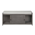 Wood Storage Bench with 2 Cabinets D839895
