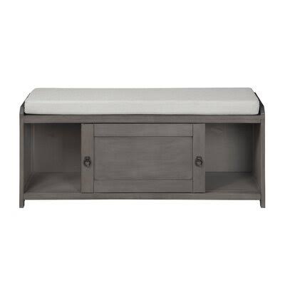 Wood Storage Bench with 2 Cabinets D839895