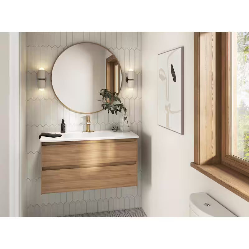 Single Handle Single Hole Bathroom Faucet in Bronzed Gold W416