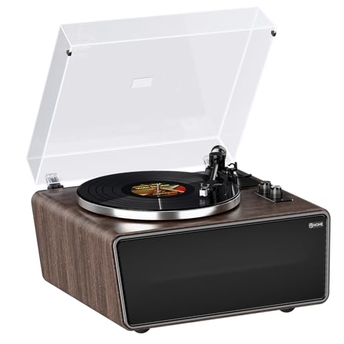 Vinyl Record Player Bluetooth Turntable with 4 Stereo Speakers Belt Drive 2-Speed J608409