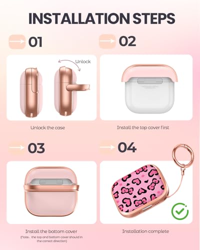 AirPods 4 Case with Safety Lock Cats Pattern Hard Protective Cover H979