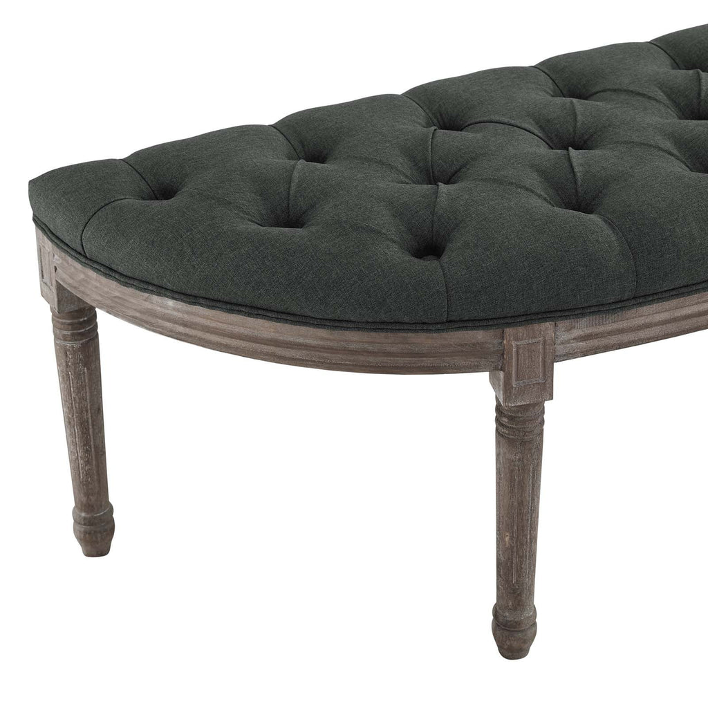 Grey Fabric Wood Accent Chair Bench H81835