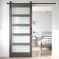 36x84 Inch Glass Sliding Barn Door with Hardware Kit G734840