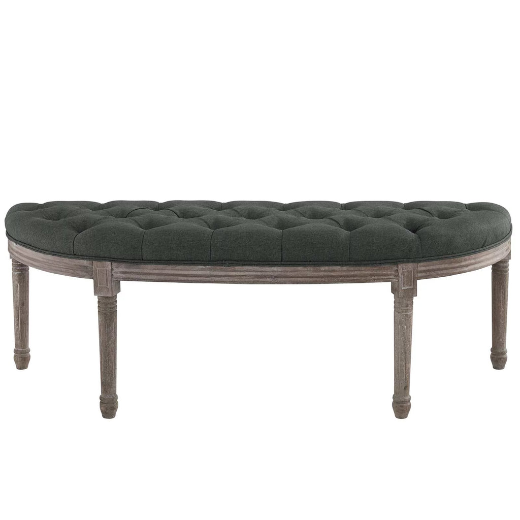 Grey Fabric Wood Accent Chair Bench H81835