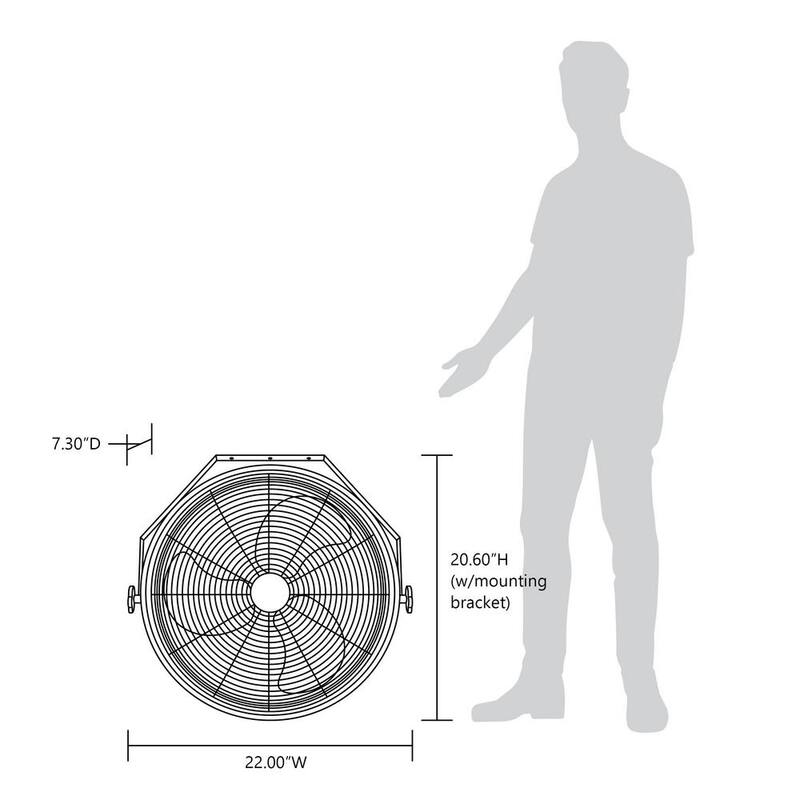 18 in. High Velocity Wall Mounted Fan with 3 Speeds and Adjustable Tilt Head in Black J6306