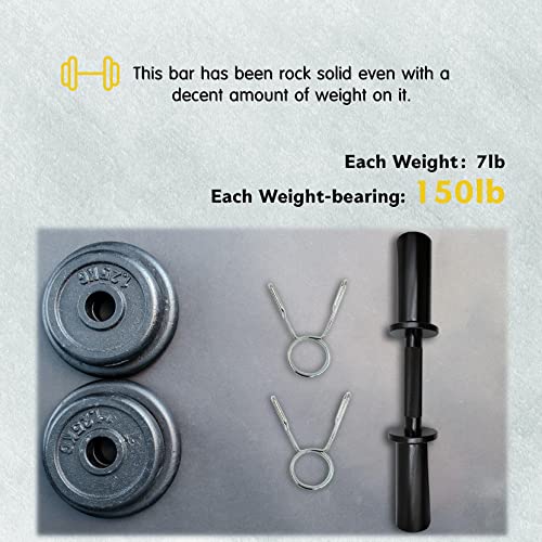 16" Olympic Dumbbell Handles, 150LBS Weight Capacity, 2 Pair Spring Collars Y84488