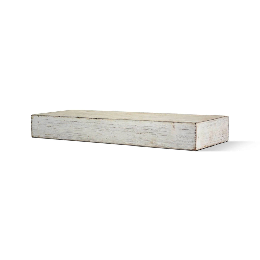 Rustic Whitewashed Wood Floating Wall Shelf Z9925