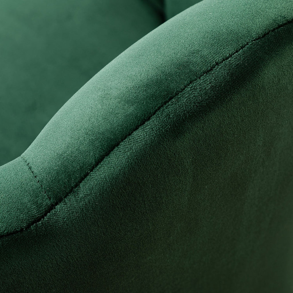 Scalloped Velvet Tufted Arm Chair H40543