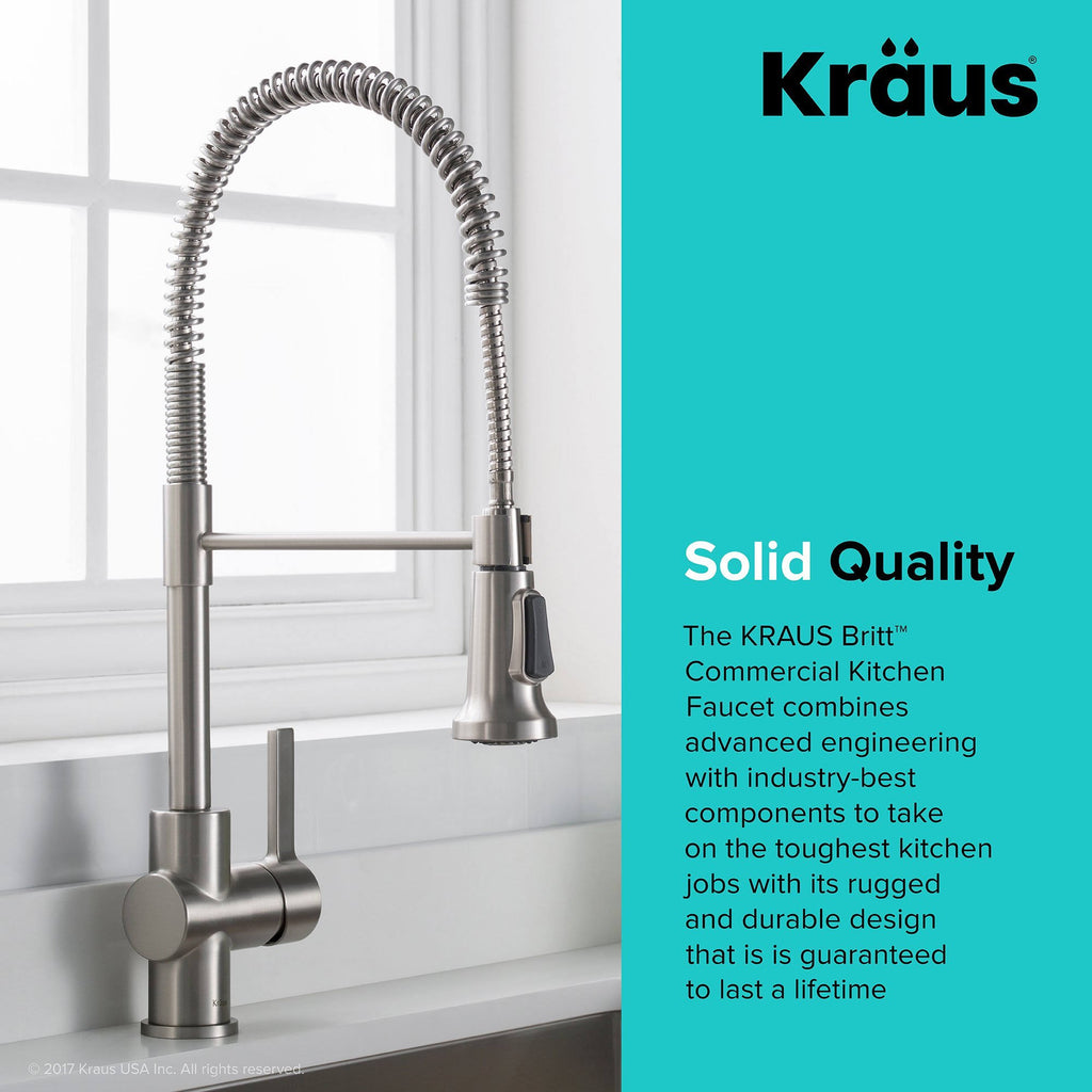 Brushed Gold & Matte Black Commercial Kitchen Faucet with Dual Function Sprayhead O4272