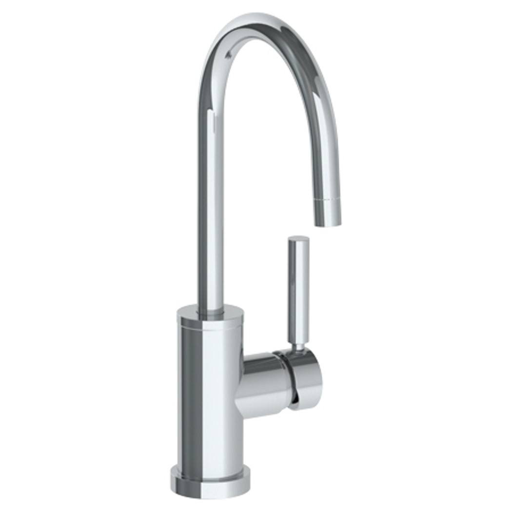 Polished Natural Brass Deck Mounted Gooseneck Lavatory Mixer G10149