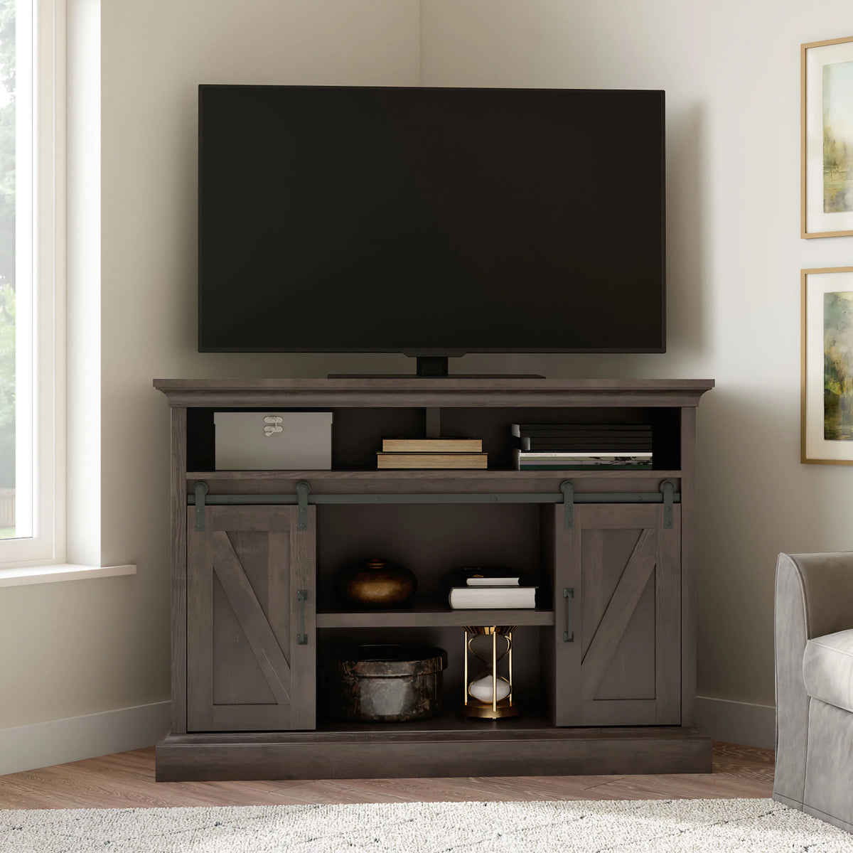 Brown Corner TV Stand V7865