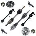 8 Pcs Wheel Hub Assemblies Lower Control Arms CV Axle Drive Shafts Outer Tie Rod Ends Kit K931