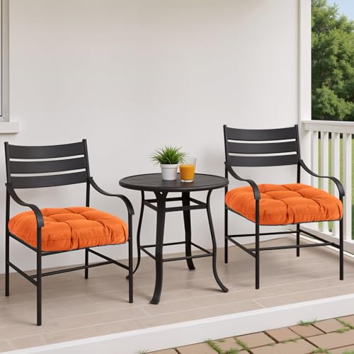 Water-Repellent Outdoor Chair Cushions Set of 2, 19”X19” Tufted Seat Cushions W50135