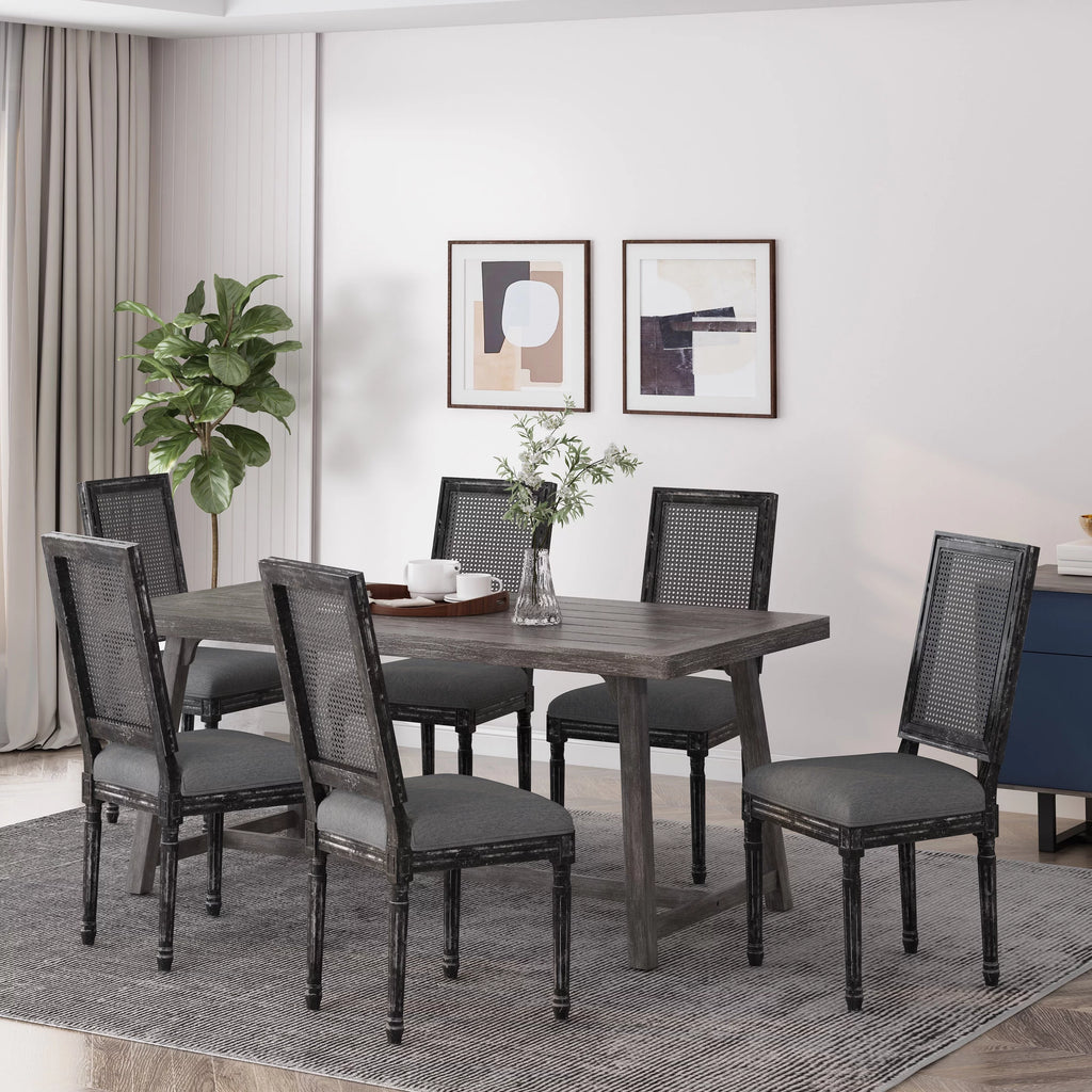 Gray Fabric Dining Chair Set of 6 C197423