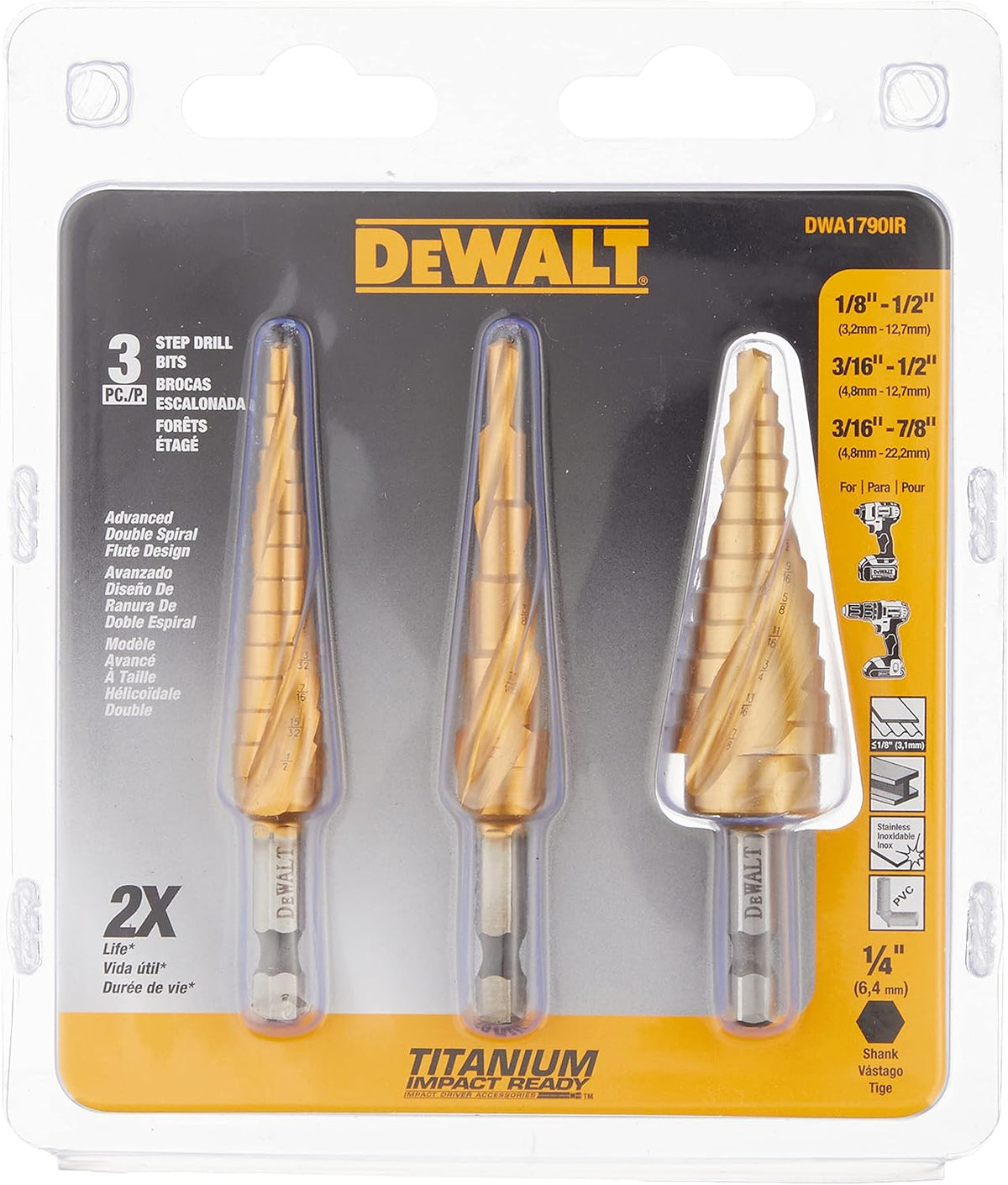 3-Piece Step Drill Bit Set R519