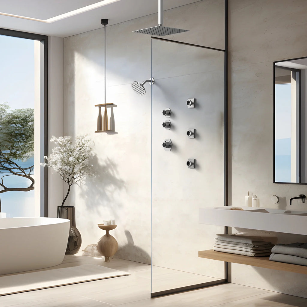 Brushed Nickel Thermostatic Shower Faucet Set E6859
