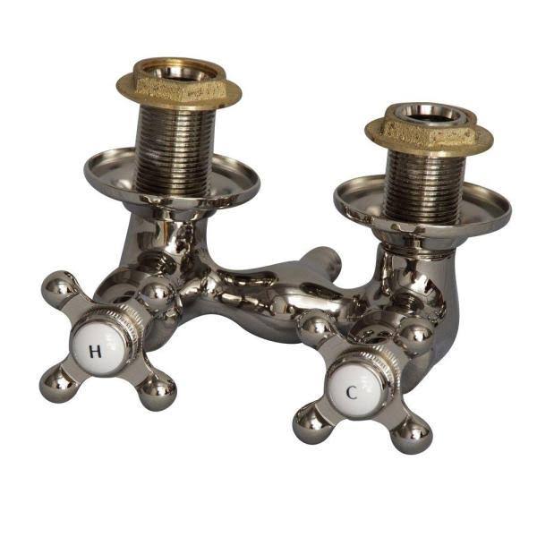 Polished Nickel Tub Filler with Metal Cross Handles Q850