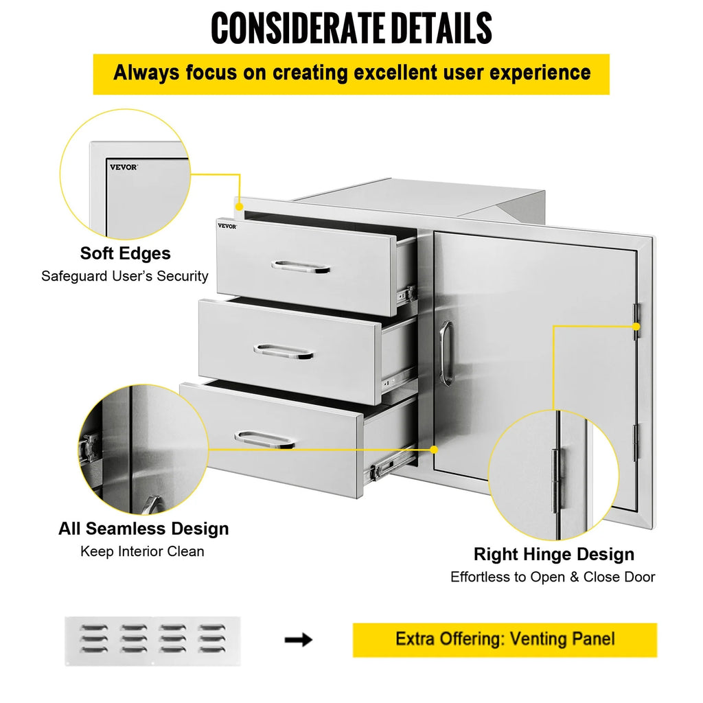 14x8.5 inch Stainless Steel Outdoor Kitchen Drawers Z8512