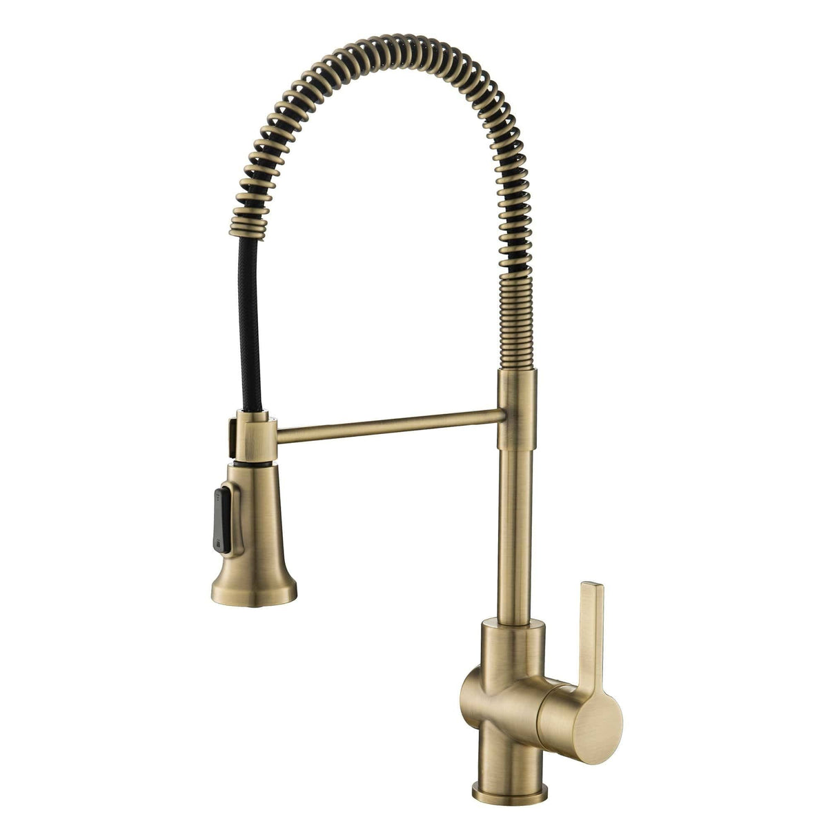 Brushed Gold & Matte Black Commercial Kitchen Faucet with Dual Function Sprayhead O4272