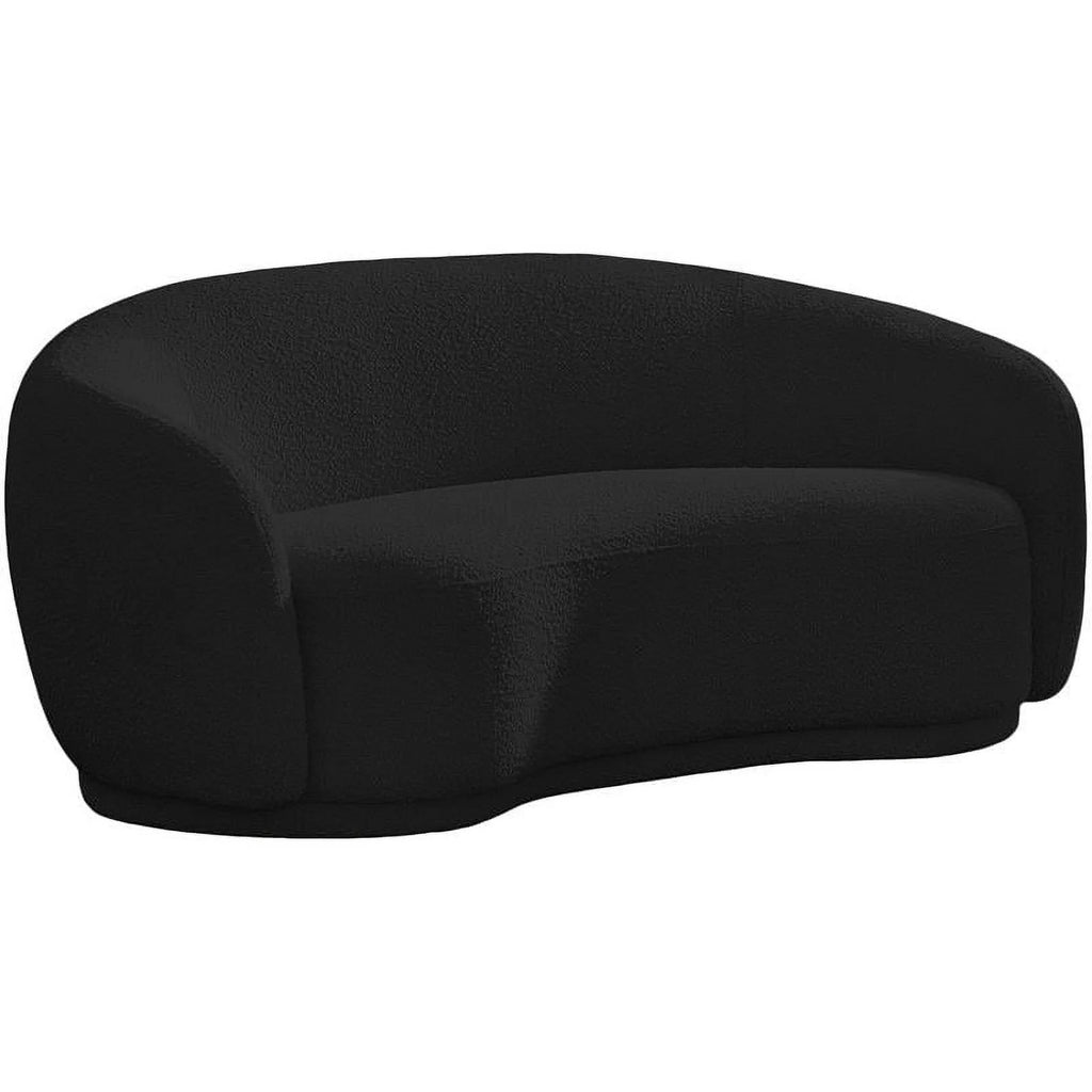 Black Boucle Fabric Loveseat K612