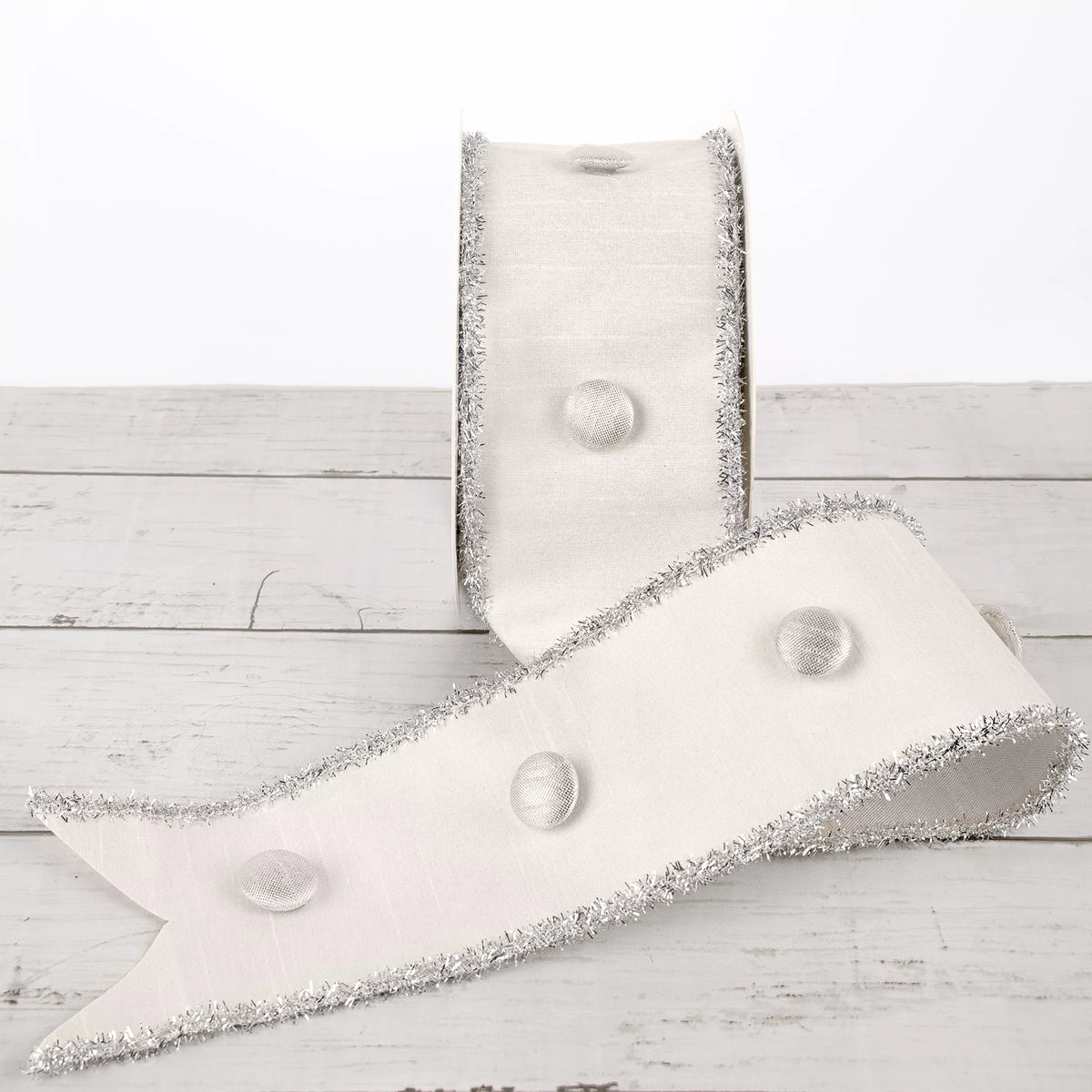 Ivory 3 in Double Fused Dupioni Ribbon T602588